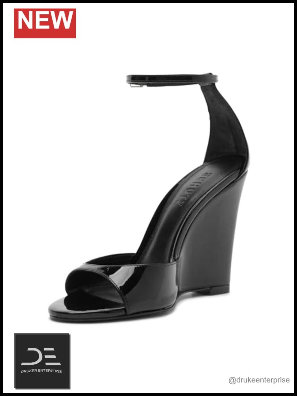Metallic Leather Peep Toe Wedge Sandals Ankle Strap Gold